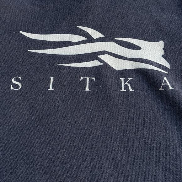 Sitka Gear Sweatshirt Mens 2XL Navy Blue Hoodie Pullover Logo Graphic Hunting - Picture 3 of 11